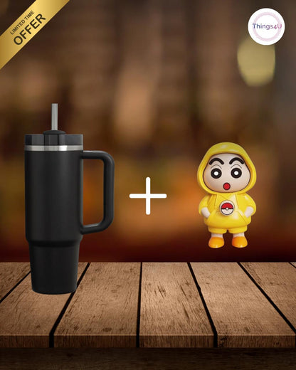 Combo Offer: Tumbler & Face changing Shinchan Key chain